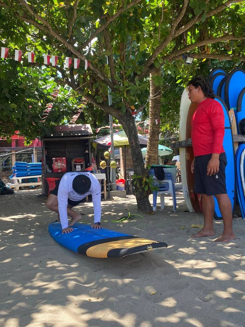 A small group during a surf session